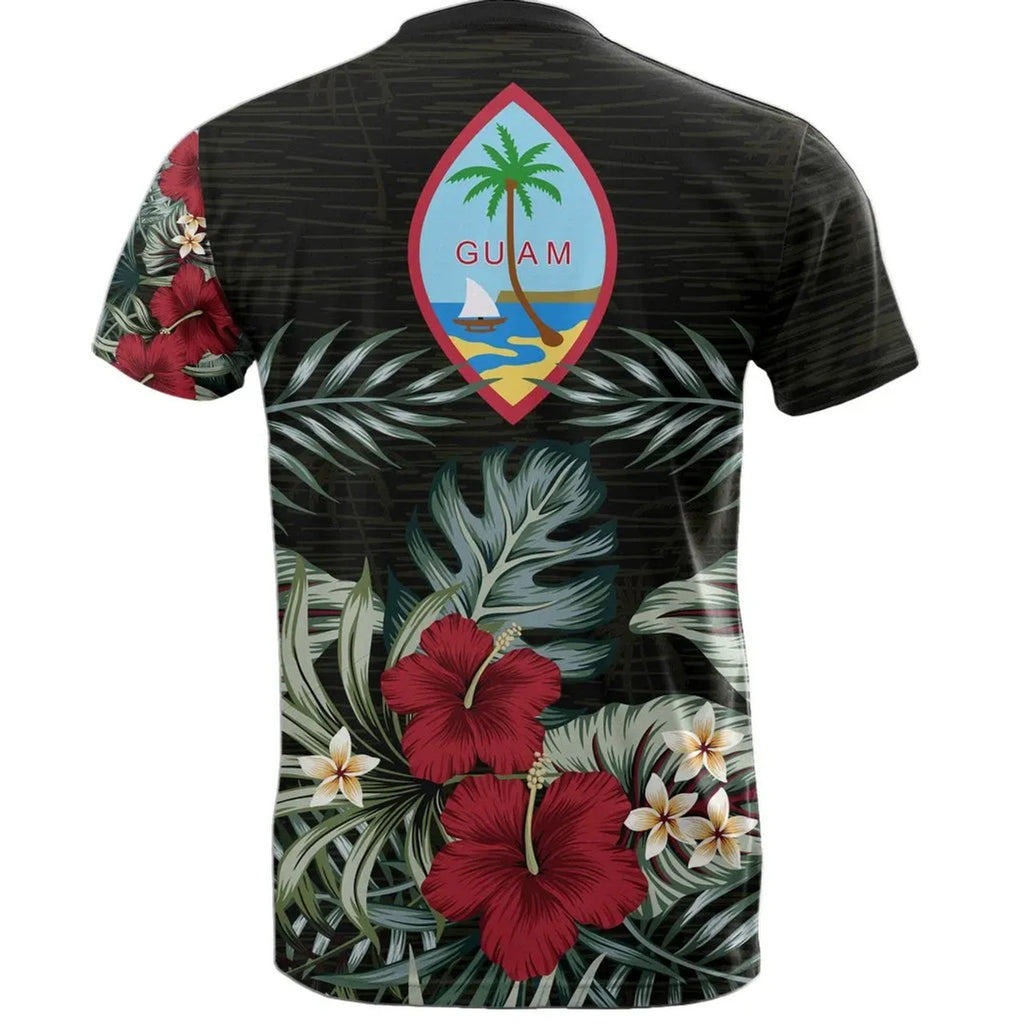 Guam Coat Of Arms Hibiscus Palm Leaves T-shirt Unisex