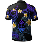 Personalised - Guam Polynesian Waves with Plumeria Flowers Polo Shirt Unisex