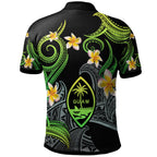 Personalised - Guam Polynesian Waves with Plumeria Flowers Polo Shirt Unisex