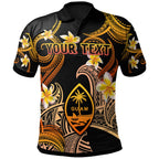Personalised - Guam Polynesian Waves with Plumeria Flowers Polo Shirt Unisex