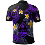 Personalised - Guam Polynesian Waves with Plumeria Flowers Polo Shirt Unisex