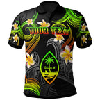 Personalised - Guam Polynesian Waves with Plumeria Flowers Polo Shirt Unisex