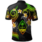 Personalised - Guam Polynesian Waves with Plumeria Flowers Polo Shirt Unisex