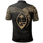 Guam Polynesian Gold Heart Shield Polo Shirt