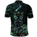 New Zealand Aotearoa Maori Rugby Haka Tattoo With Paua Shell Polo Shirt Unisex