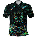 New Zealand Aotearoa Maori Rugby Haka Tattoo With Paua Shell Polo Shirt Unisex