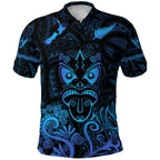 New Zealand Aotearoa Maori Rugby Haka Tattoo With Blue Polo Shirt Unisex