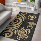 Hawaii Gold Tentacle Turtle Area Rug