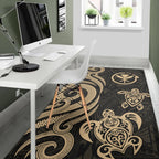 Hawaii Gold Tentacle Turtle Area Rug