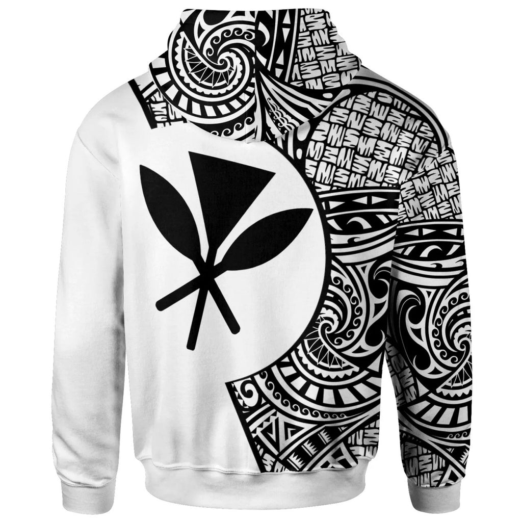 Hawaii Go Fishing Polynesian Pattern With White Hoodie For Men/Women