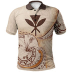 Hawaii Kanaka Maoli Polo Shirt - Hibiscus Flowers Vintage - AL01
