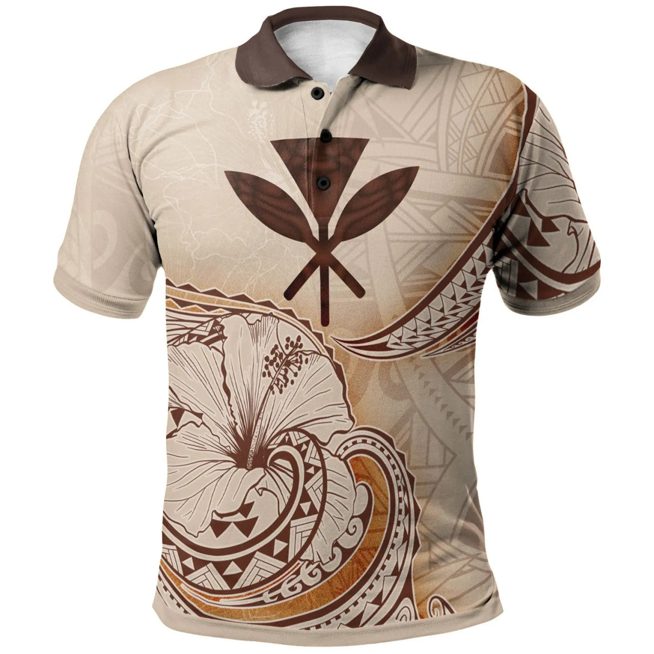 Hawaii Kanaka Maoli Polo Shirt - Hibiscus Flowers Vintage - AL01
