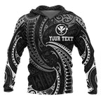Personalised - Hawaii Polynesian With White Tribal Wave Hoodie For Men/Women