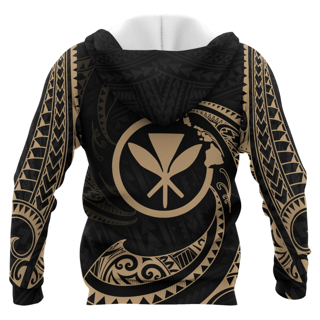 Hawaii Polynesian With Gold Tribal Wave Hoodie For Men/Women