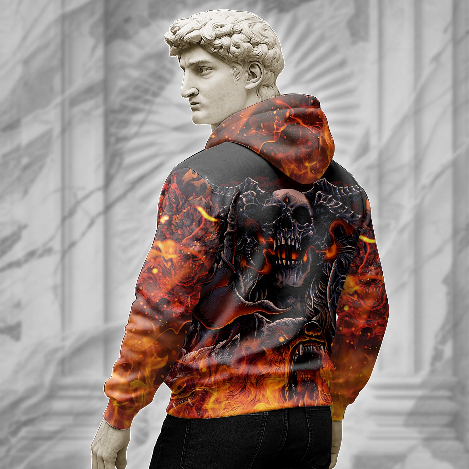 Inferno Reaper Design Halloween Vibes Hoodie - TH02
