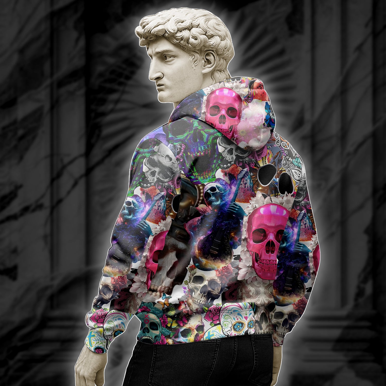 Skull Art Design Halloween Vibes Hoodie - TH02