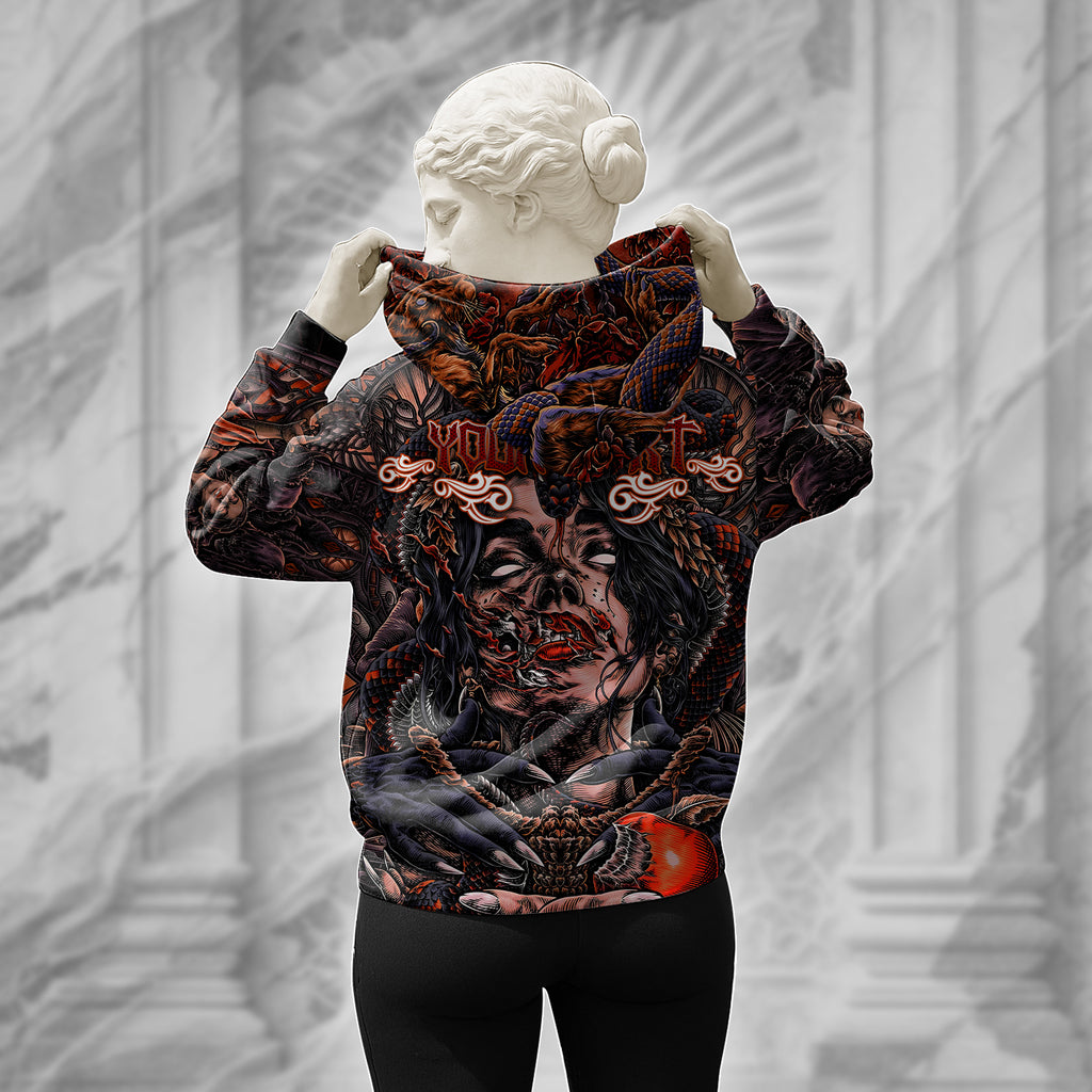 Personalised Fallen Angel Design Halloween Vibes Hoodie - TH02
