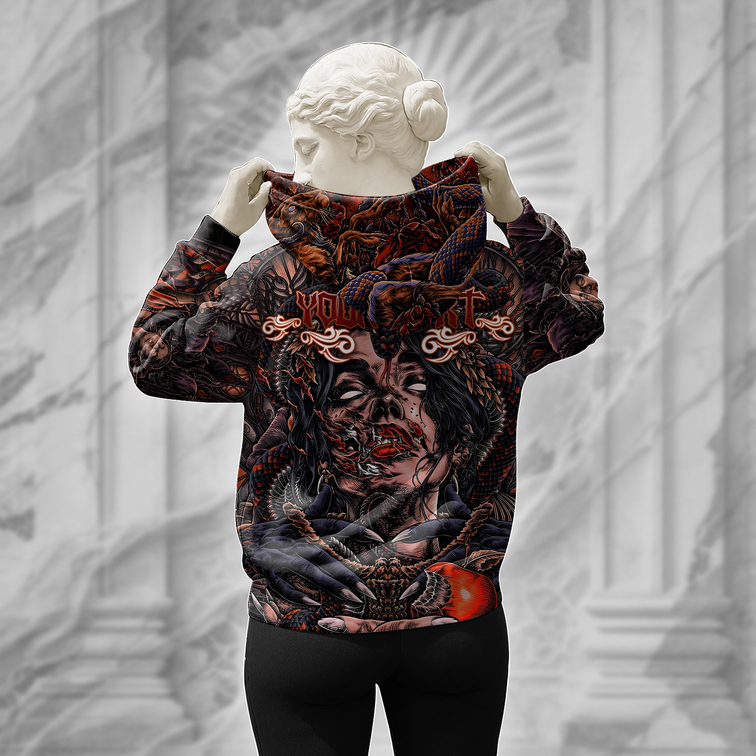 Personalised Fallen Angel Design Halloween Vibes Hoodie - TH02