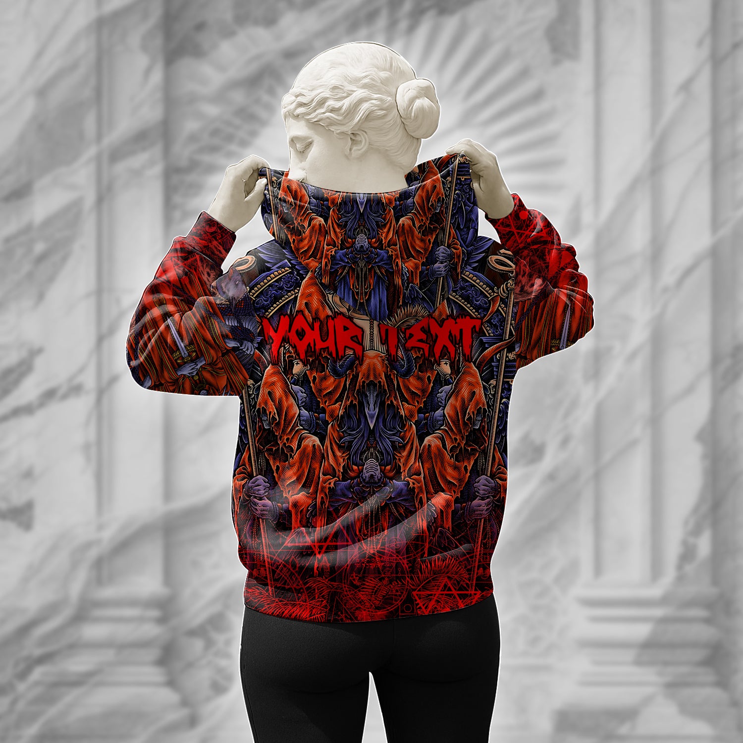 Personalised Servant Of Satan Design Halloween Vibes Hoodie - TH02