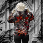 Personalised Rose Flames Of Hell Design Halloween Vibes Hoodie - TH02