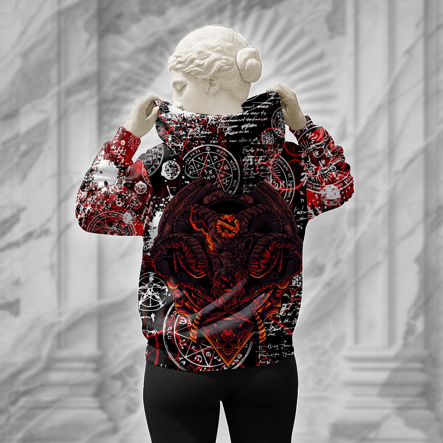 Baphomet Design Halloween Vibes Hoodie - TH02