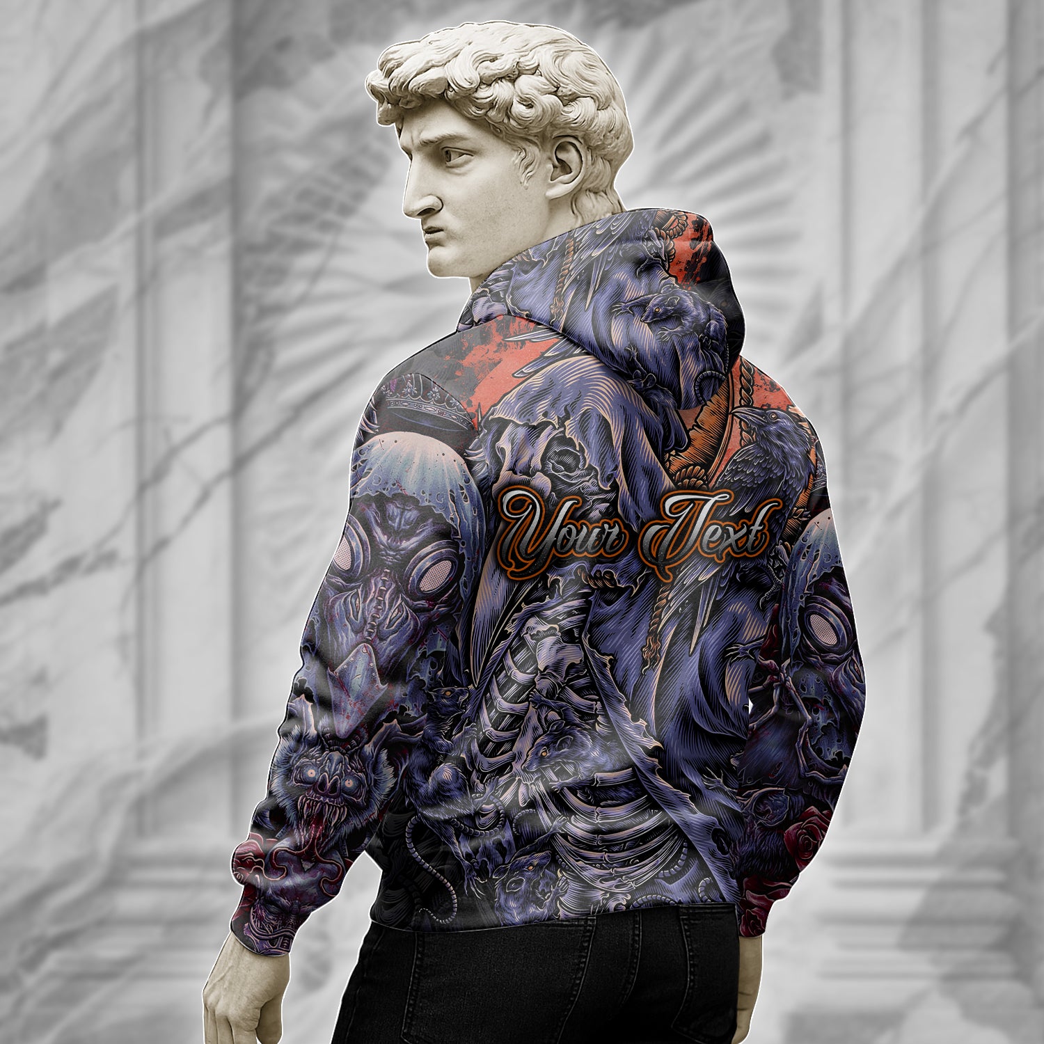 Personalised Raven Requiem Design Halloween Vibes Hoodie  - TH02