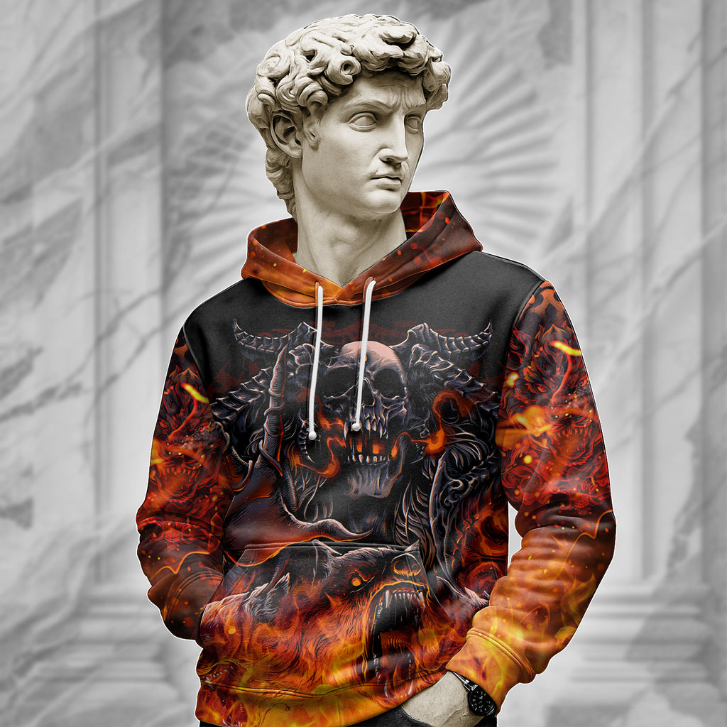 Inferno Reaper Design Halloween Vibes Hoodie - TH02