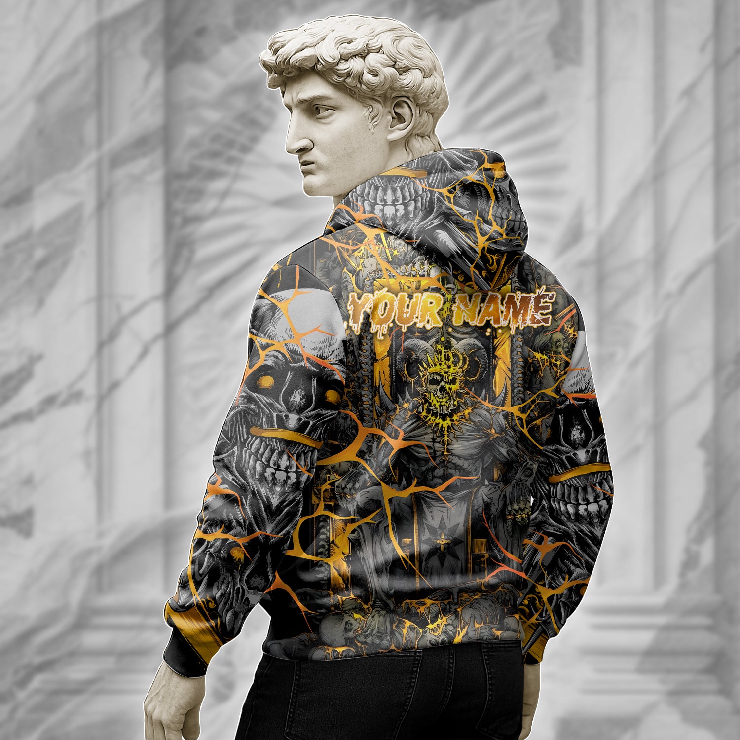 Personalised Dark Overlord Design Halloween Vibes Hoodie - TH02