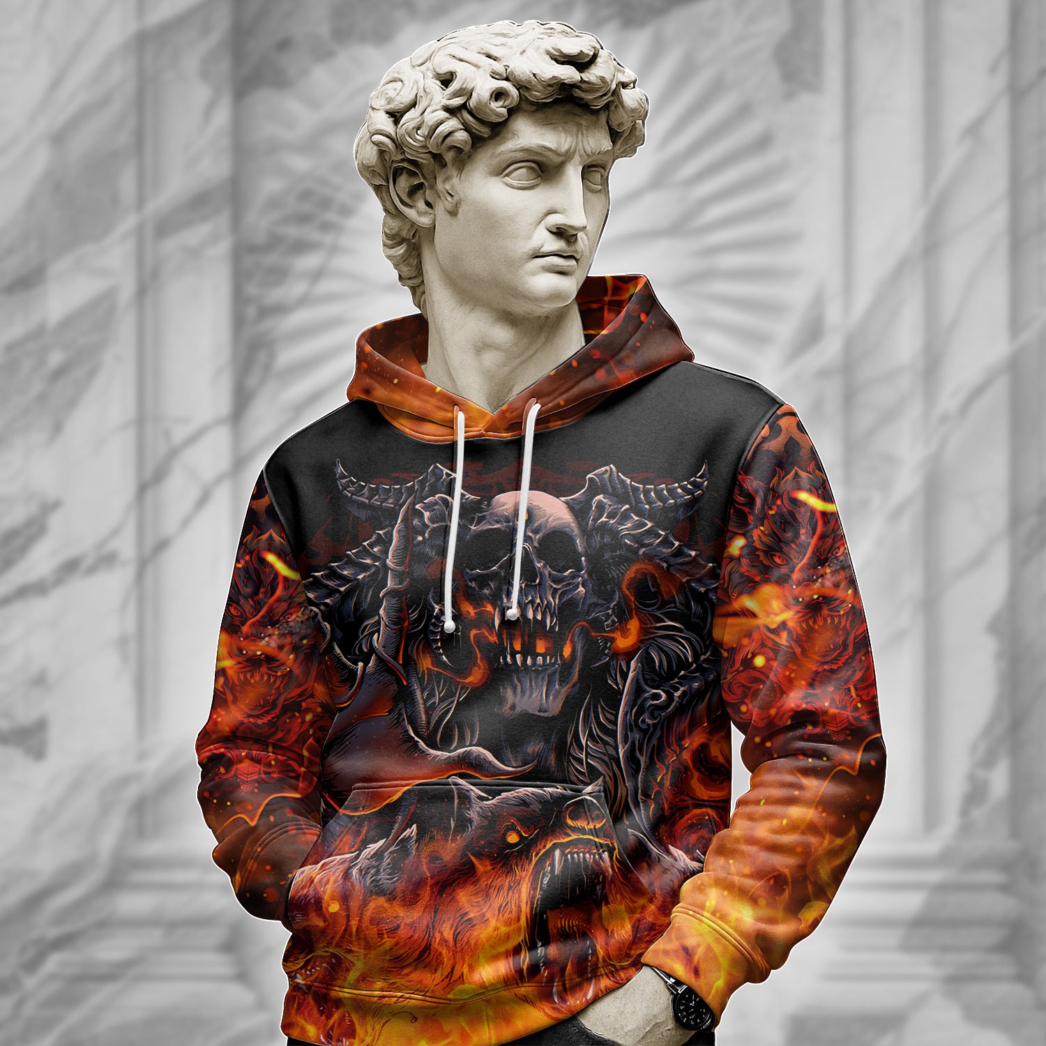 Personalised Inferno Reaper Design Halloween Vibes Hoodie - TH02