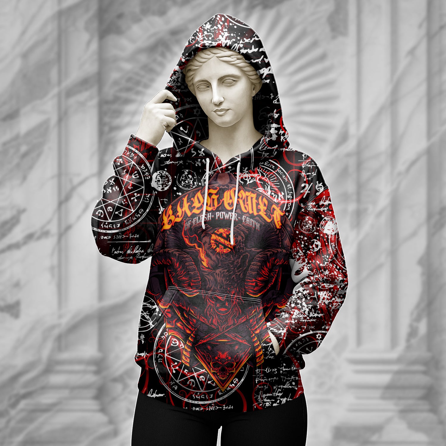 Baphomet Design Halloween Vibes Hoodie - TH02