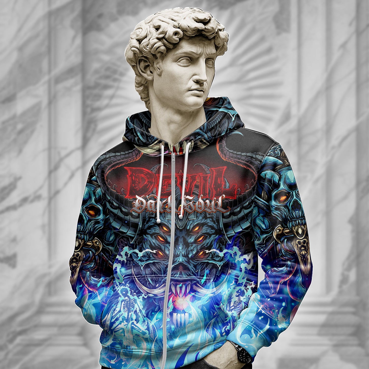 Devil Dark Soul Design Halloween Vibes Hoodie - TH02