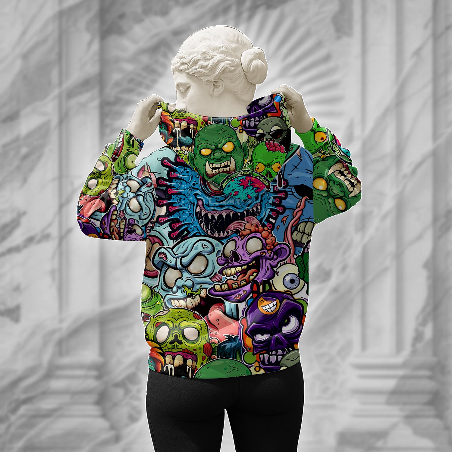 Zombie World Design Halloween Vibes Hoodie - TH02