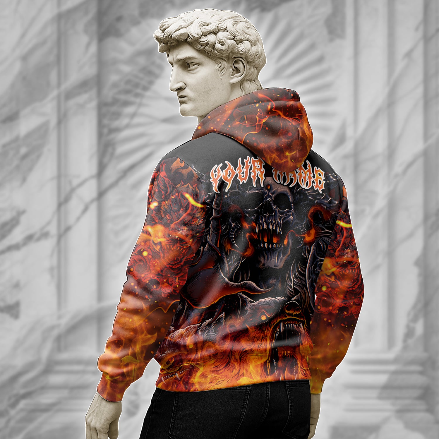 Personalised Inferno Reaper Design Halloween Vibes Hoodie - TH02