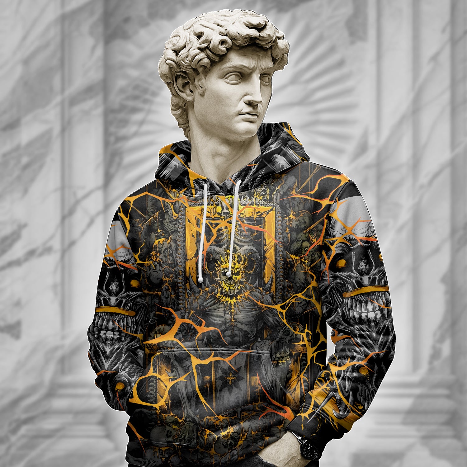 Personalised Dark Overlord Design Halloween Vibes Hoodie - TH02