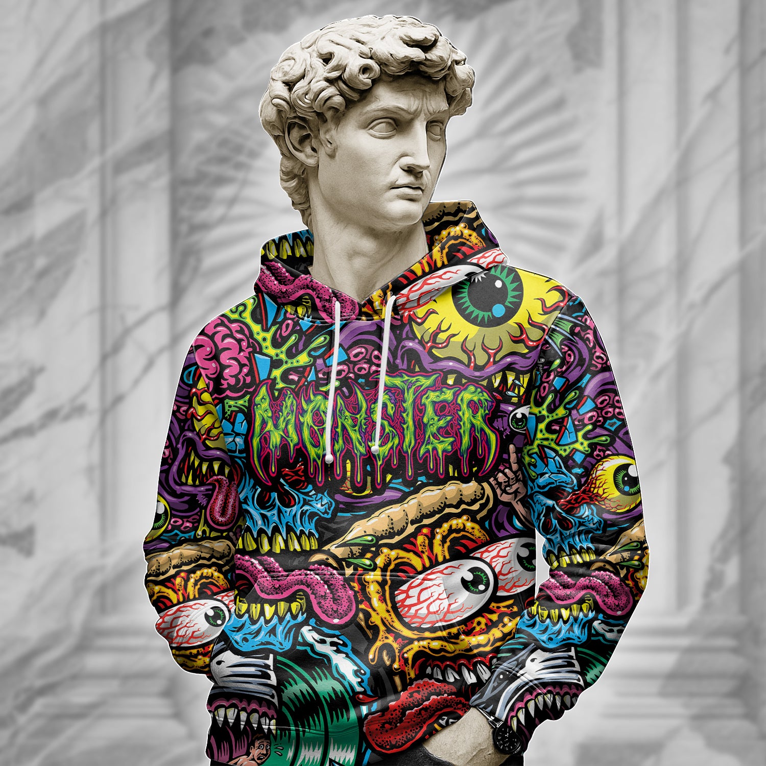 Personalised Monster Mashup Design Halloween Vibes Hoodie - TH02