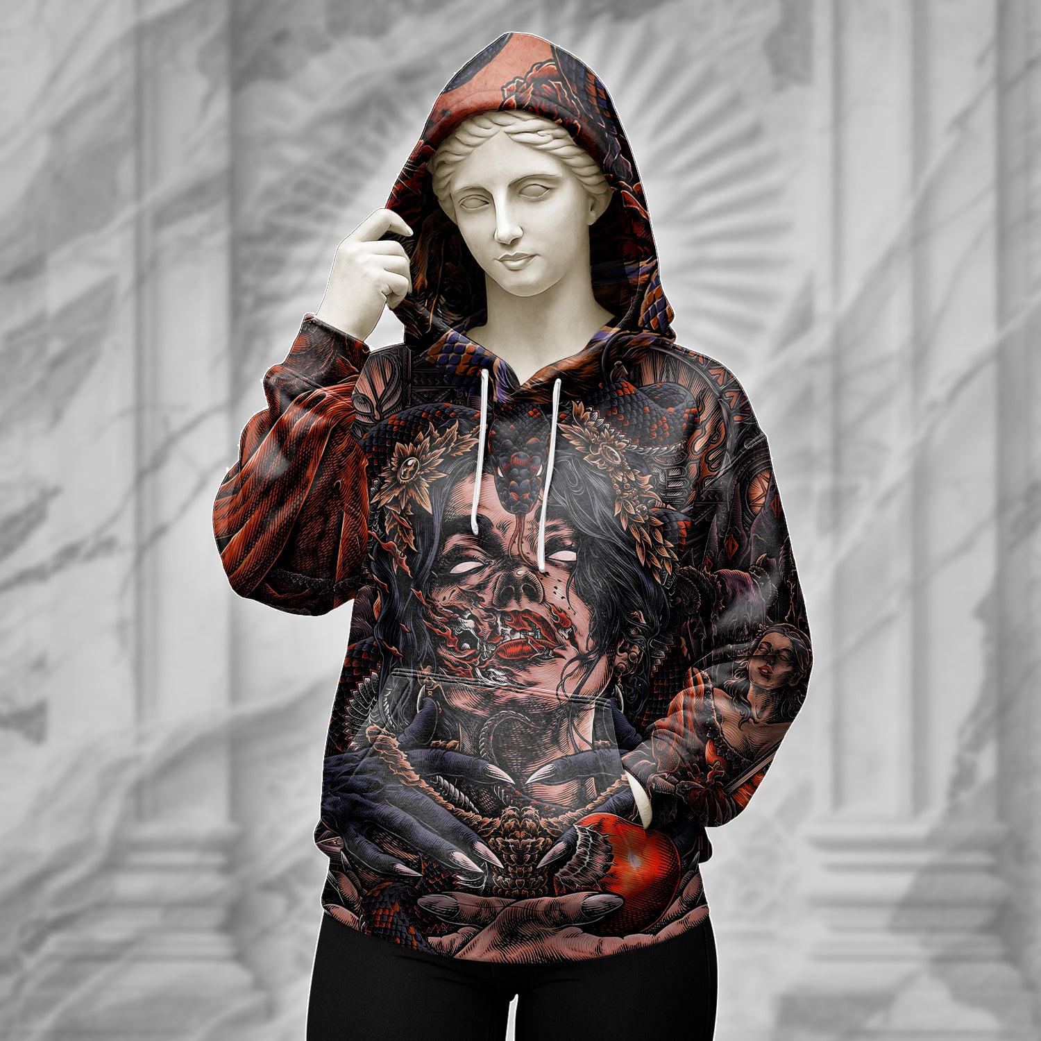 Personalised Fallen Angel Design Halloween Vibes Hoodie - TH02
