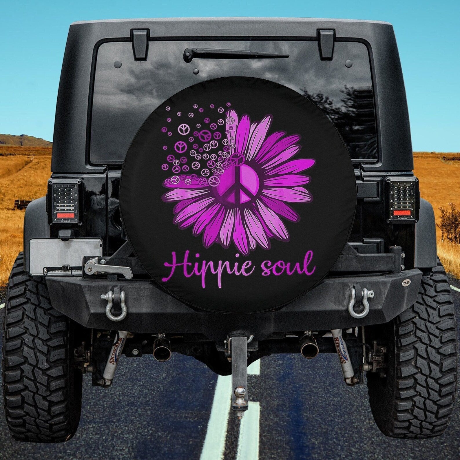 Hippie Bloom Spare Tire Cover