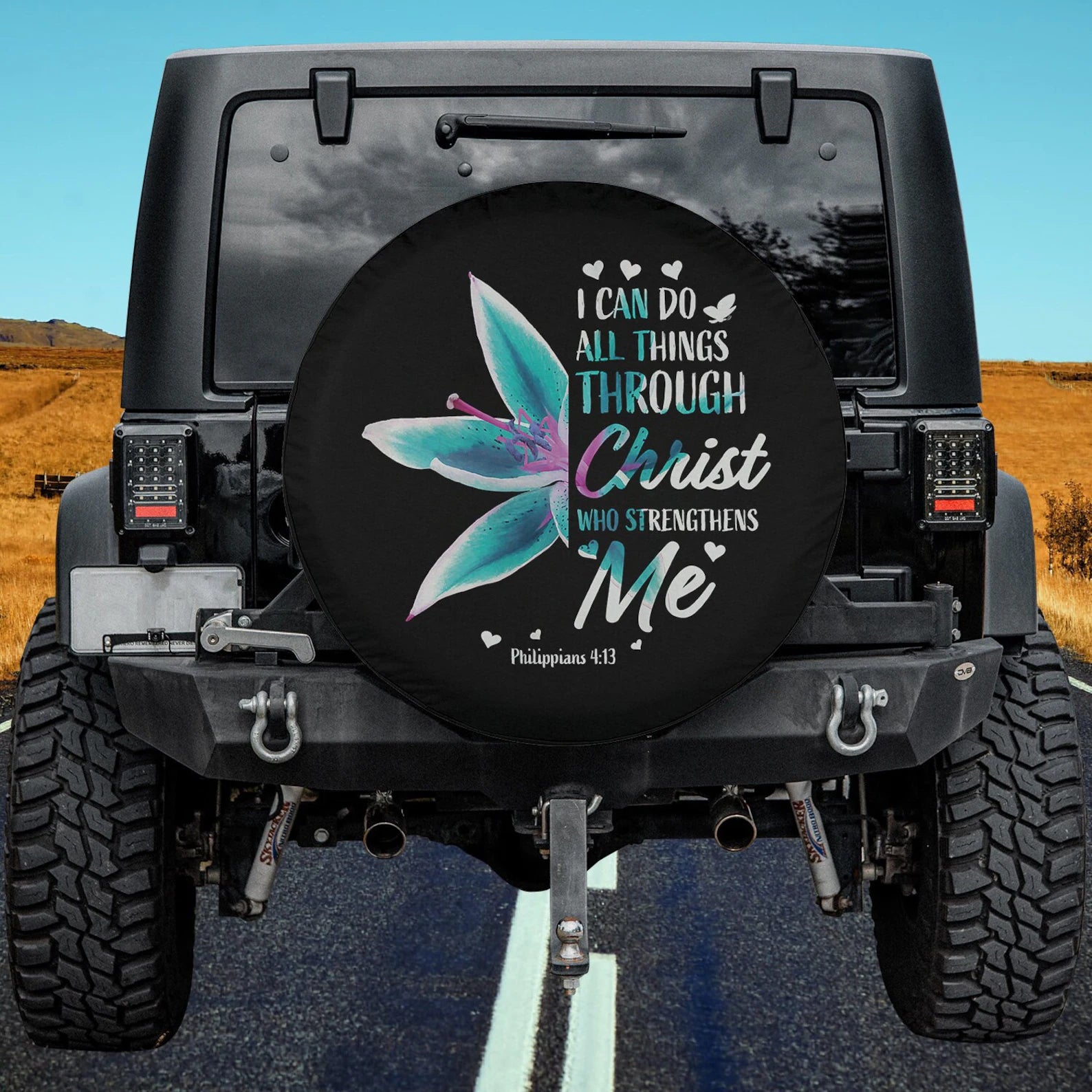 Bloom With Belief Spare Tire Cover