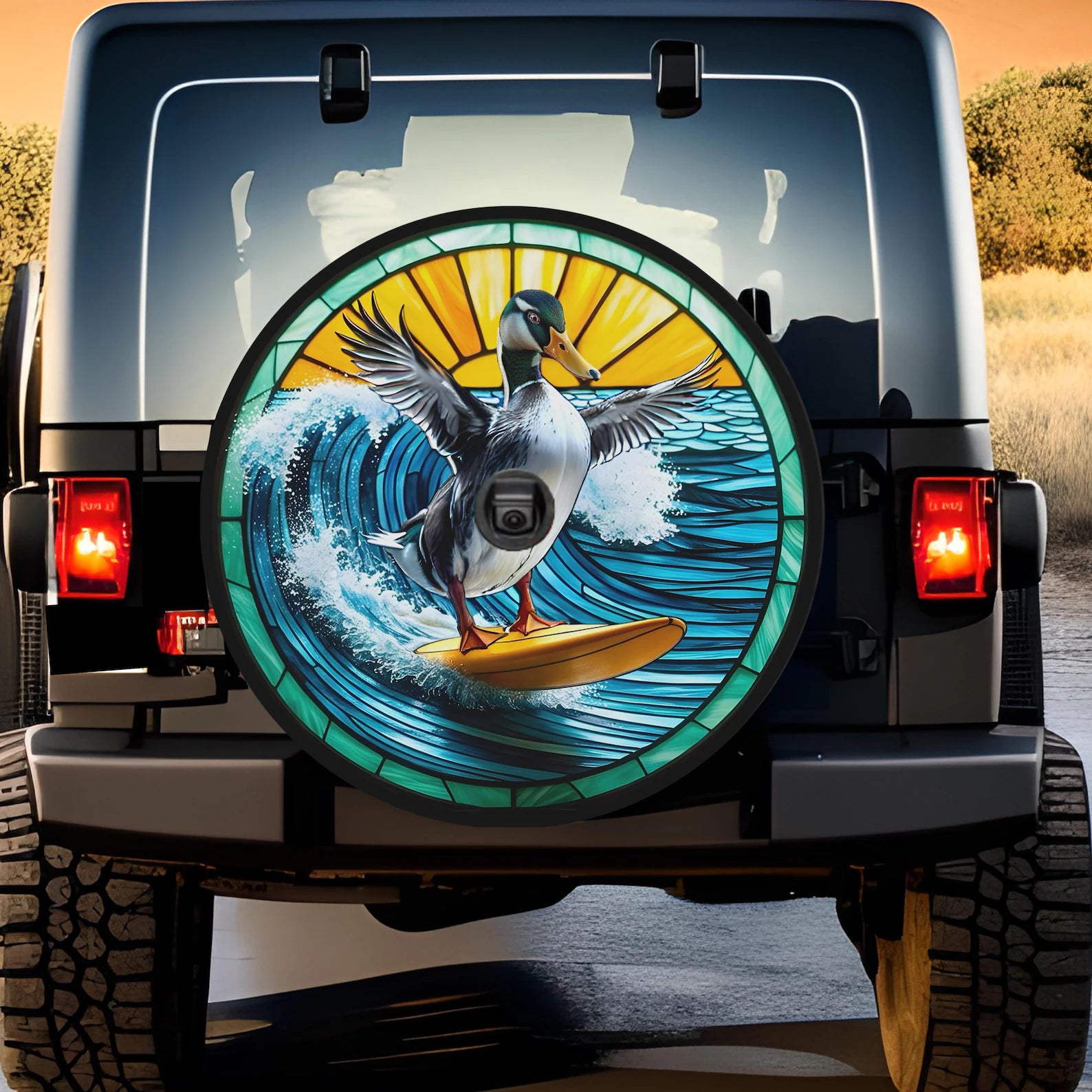 Surfing Duck Spare Tire Cover