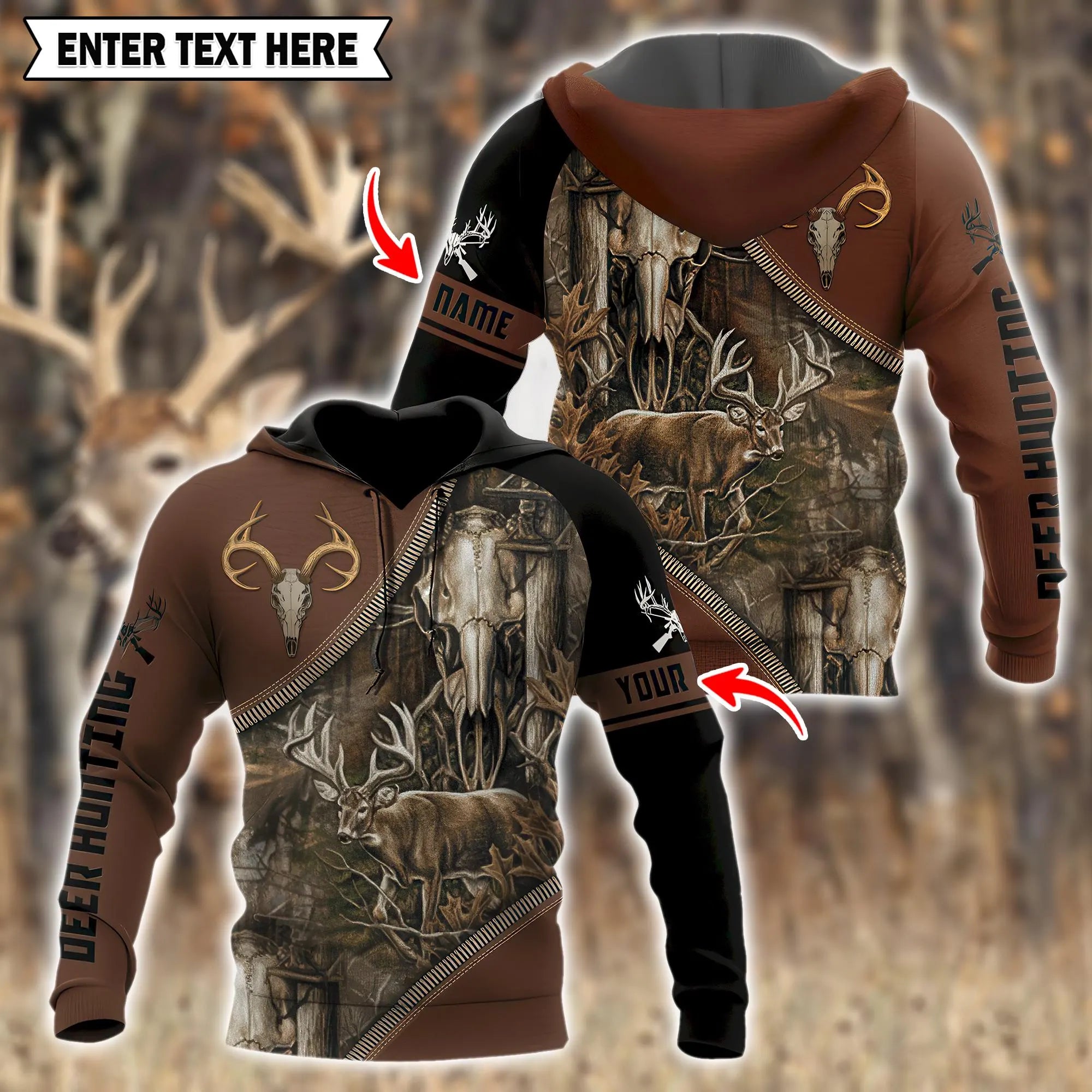 Personalised - Deer Hunting Outdoor Hoodie Unisex