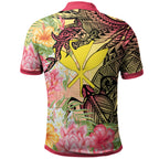 Kanaka Maoli Polo Shirt - Flowers Tropical With Sea Animals - AL01