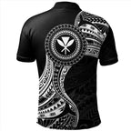 Hawaii Polo Shirt Kanaka Maoli Round Polynesian Tribal White - AL01