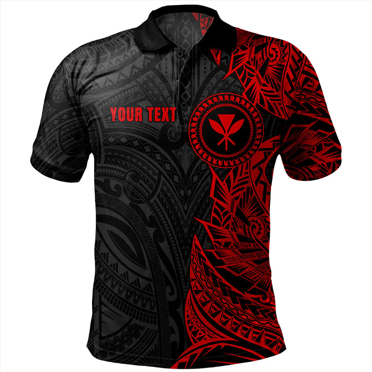 Hawaii Polo Shirt Custom Kanaka Tribal Tattoo - AL01
