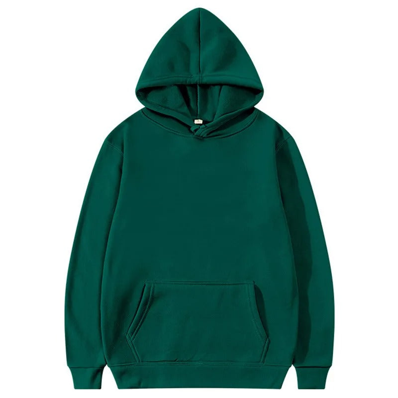 100% Cotton Solid Pullover Hoodie For Men/Women