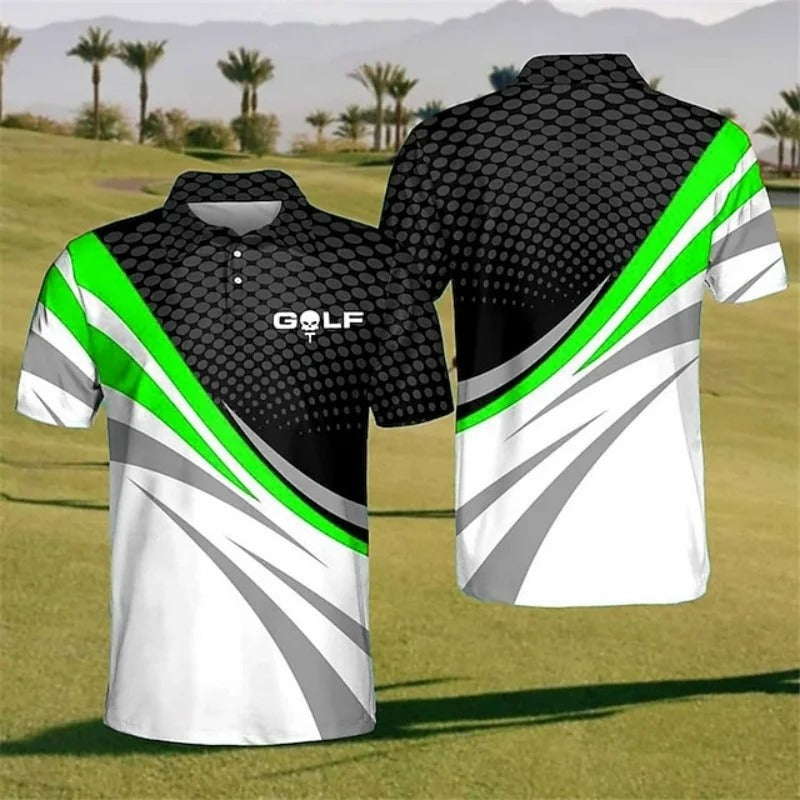 Golf Dynamic Stripe Polo Shirt For Men/Women