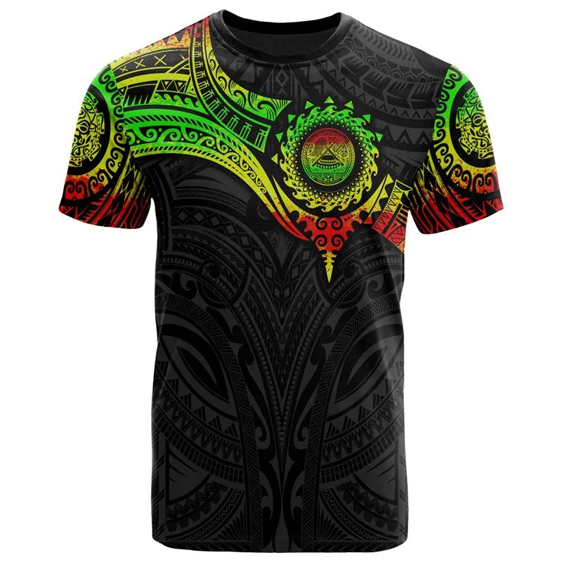American Samoa Polynesian T-Shirt - Polynesian Tattoo Style For Men/Women