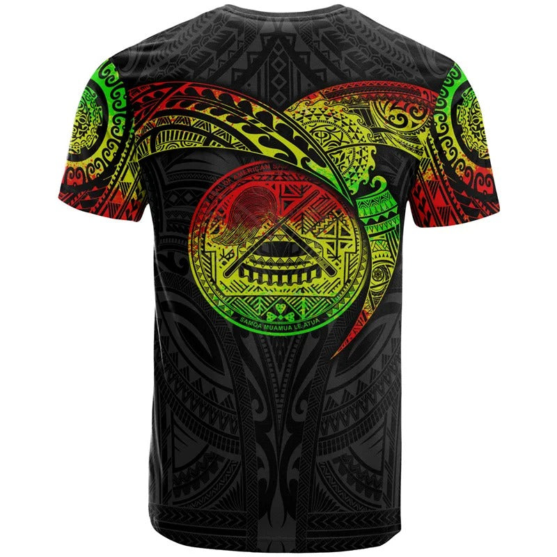 American Samoa Polynesian T-Shirt - Polynesian Tattoo Style For Men/Women