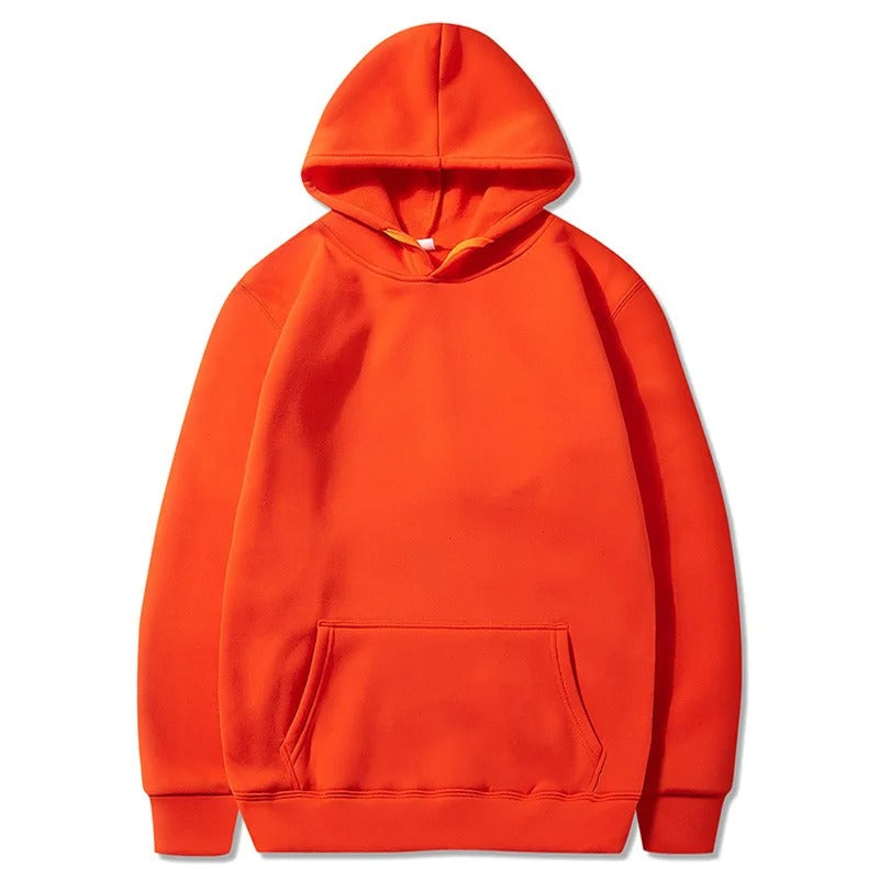 100% Cotton Solid Pullover Hoodie For Men/Women