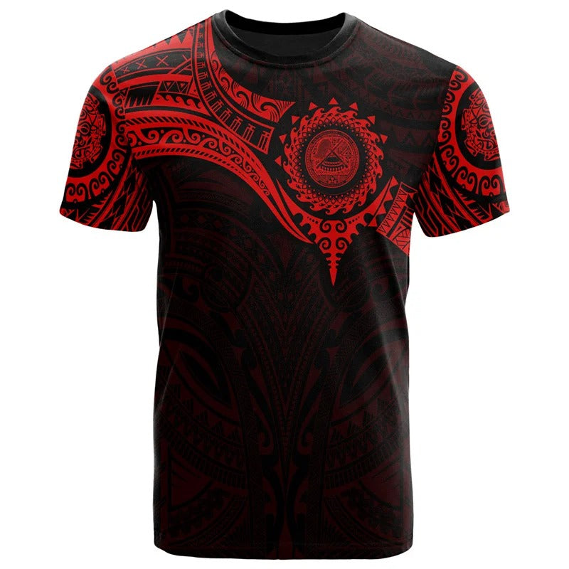 American Samoa Polynesian T-Shirt - Polynesian Tattoo Style For Men/Women