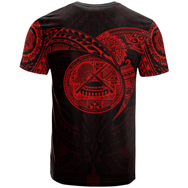 American Samoa Polynesian T-Shirt - Polynesian Tattoo Style For Men/Women